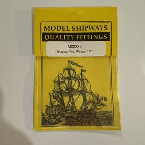 Model Shipways Quality Fittings Belaying Pins, Walnut 1/4"‎ MS0382 Pack of 20